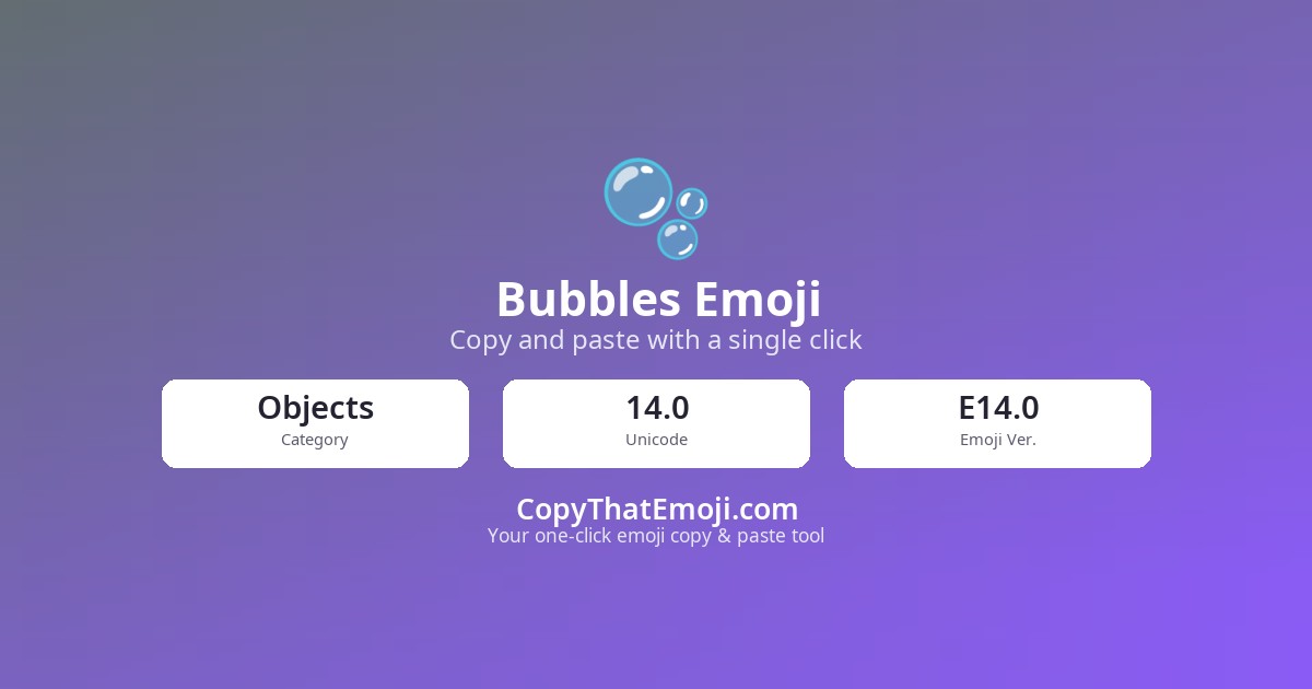 🫧 Bubbles Emoji (U+1FAE7) — Meaning & Copy