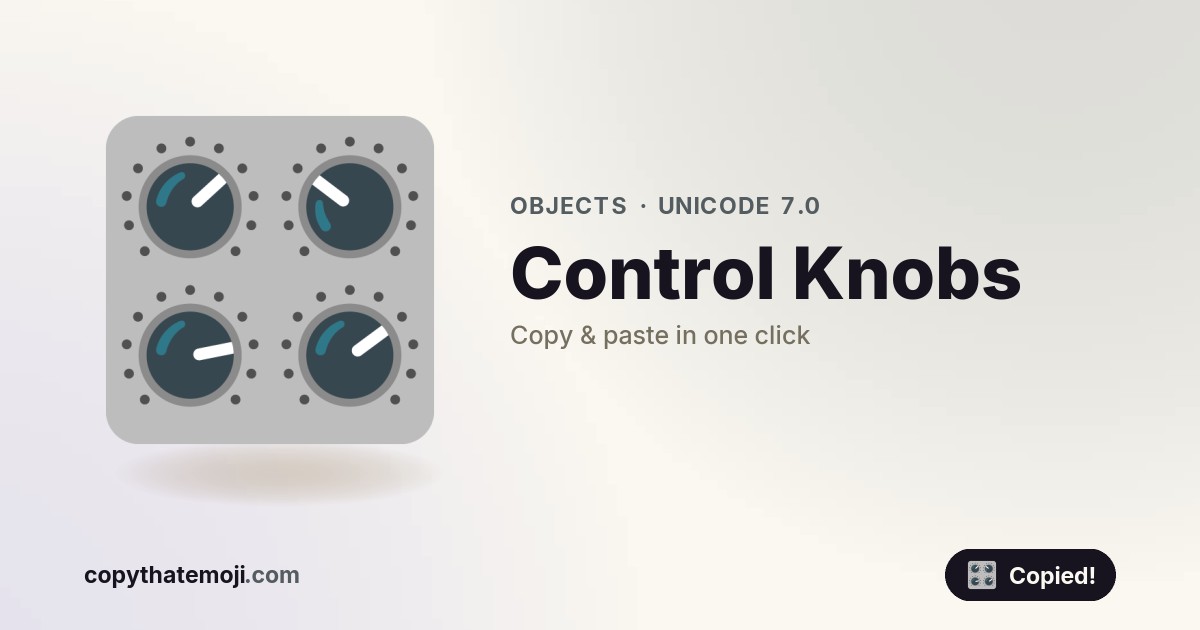 ποΈ Control Knobs Emoji (U+1F39B) β Meaning & Copy