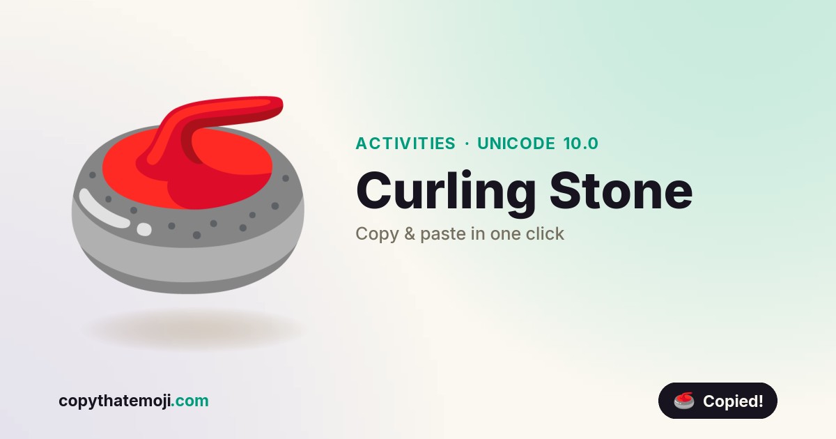 ๐ฅ Curling Stone Emoji (U+1F94C) โ Meaning & Copy