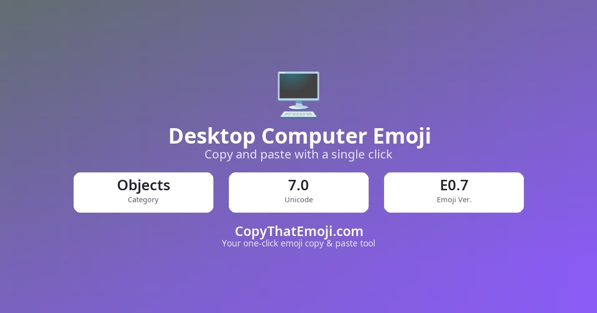 π₯οΈ Desktop Computer Emoji (U+1F5A5) β Meaning & Copy