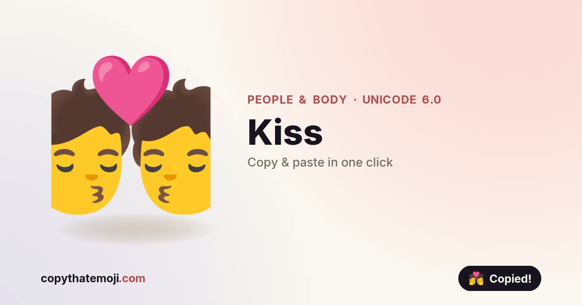 π Kiss Emoji (U+1F48F) β Meaning & Copy