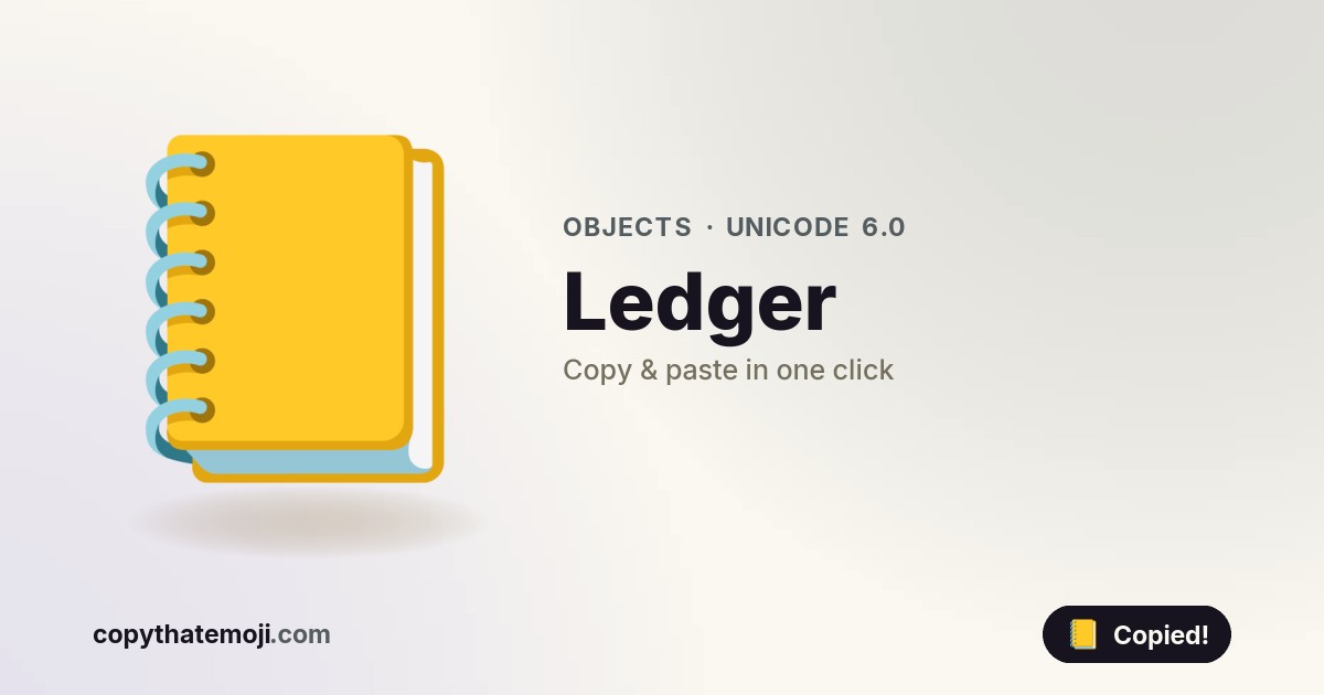 ๐ Ledger Emoji (U+1F4D2) โ Meaning & Copy