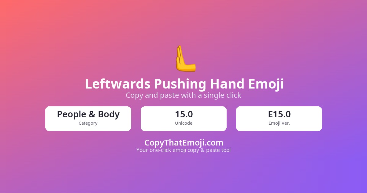 Leftwards Pushing Hand Emoji (U+1FAF7) — Meaning & Copy