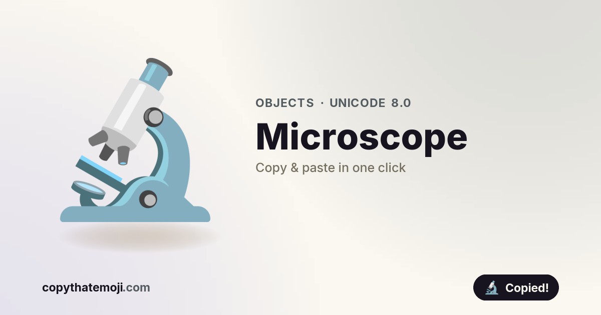 Microscope Emoji Code Html ๐ฌ Microscope Emoji (U+1F52C) โ Meaning & Copy