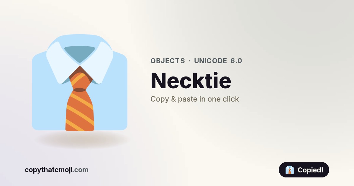 ๐ Necktie Emoji (U+1F454) โ Meaning & Copy