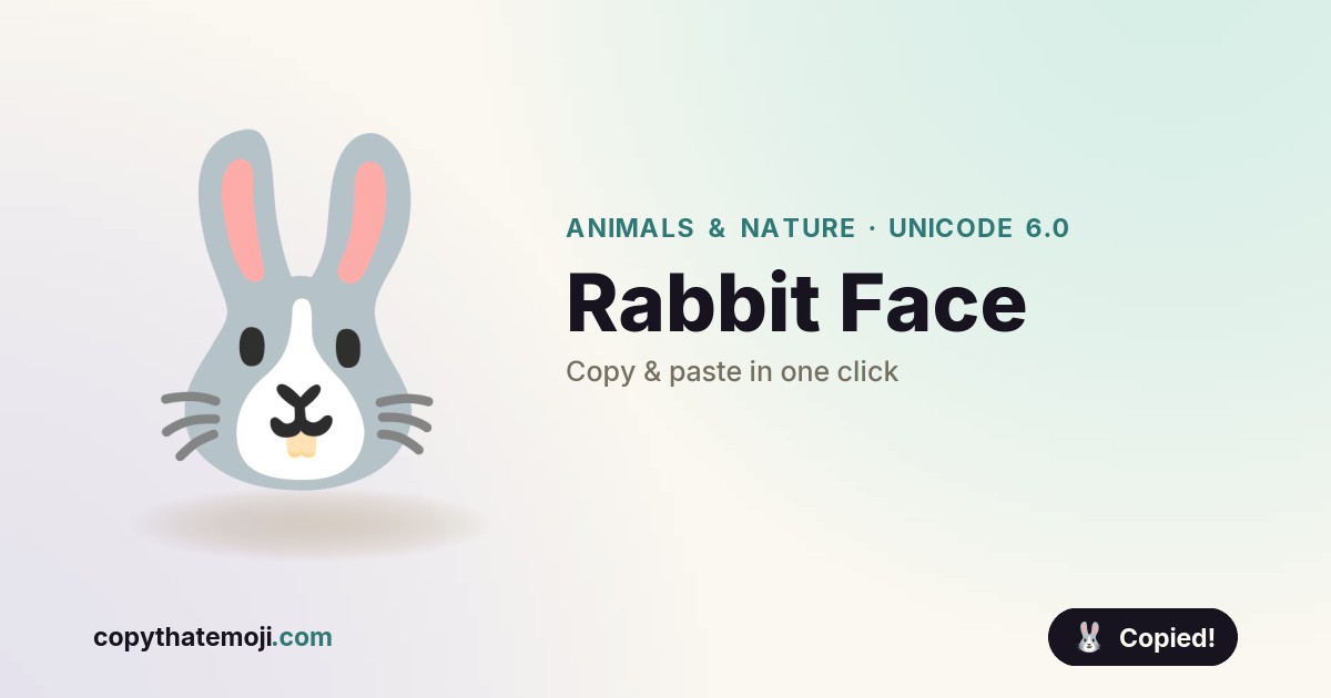 🐰 Rabbit Face Emoji (U+1F430) — Meaning & Copy