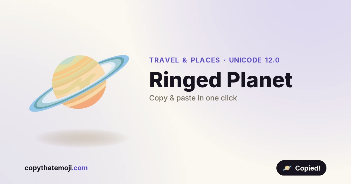 ๐ช Ringed Planet Emoji (U+1FA90) โ Meaning & Copy