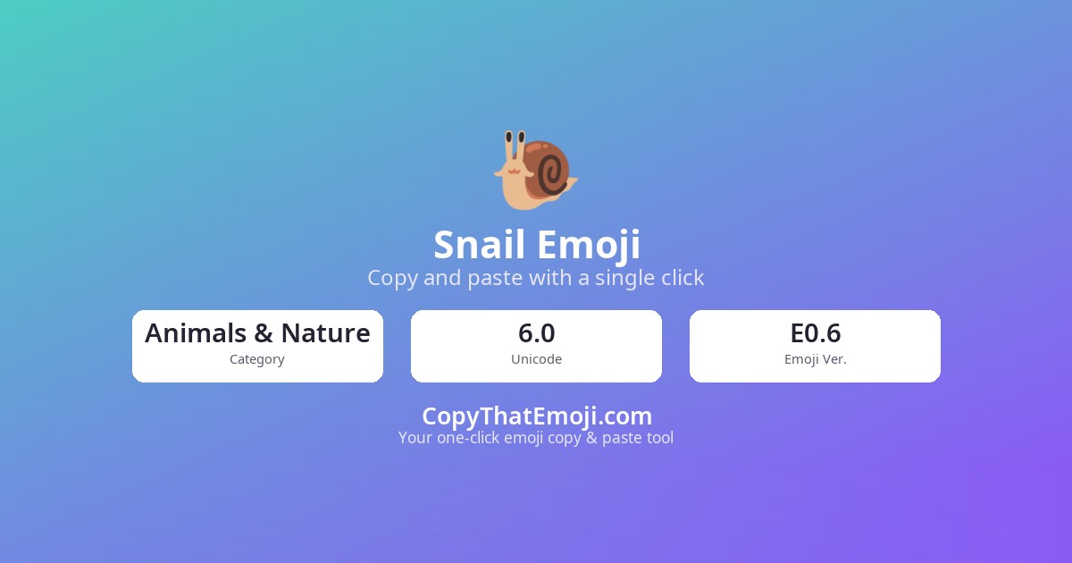 🐌 Snail Emoji (U+1F40C) — Meaning & Copy