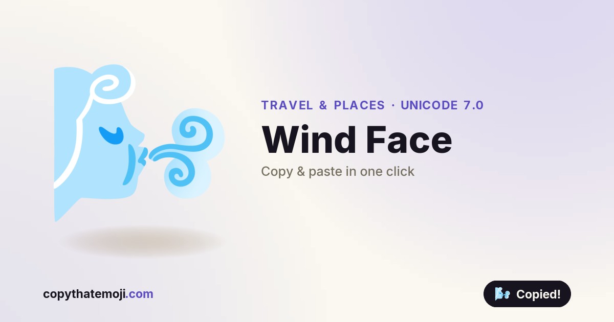 ๐ฌ๏ธ Wind Face Emoji (U+1F32C) โ Meaning & Copy